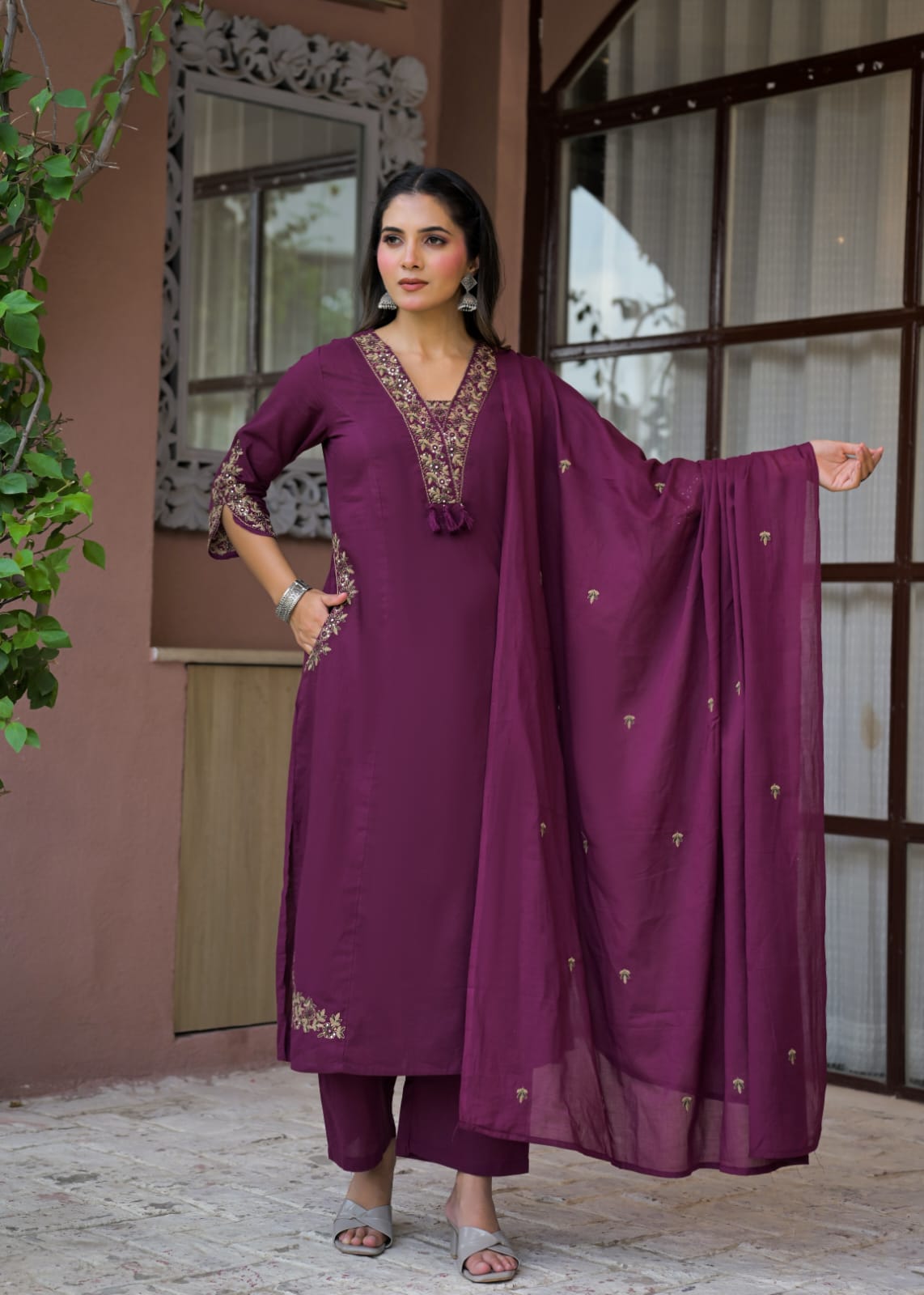 Royal Embroidered Anarkali Suit Set | Luxury Ethnic Wear
