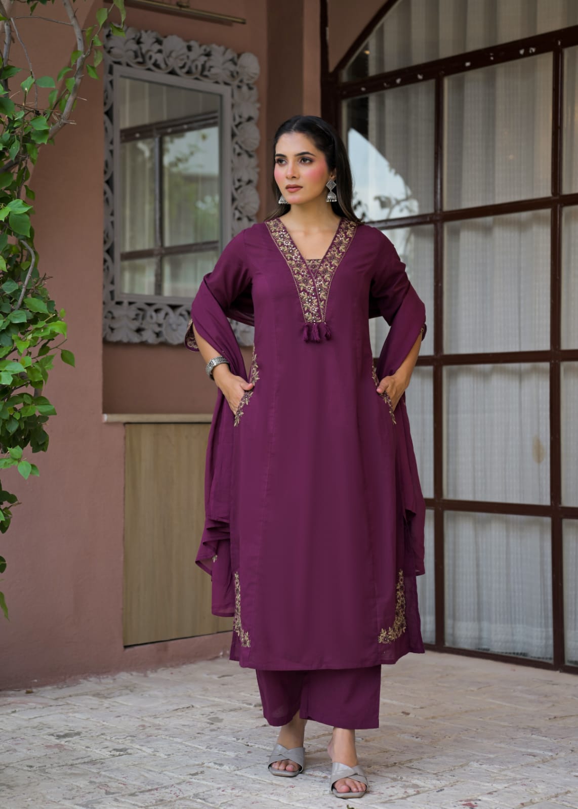 Royal Embroidered Anarkali Suit Set | Luxury Ethnic Wear